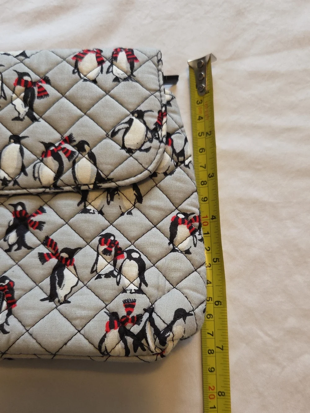 Vera Bradley Brush And Cosmetic Bag In Playful Penguins Gray